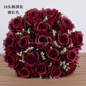 Ramo de <span class=keywords><strong>rosas</strong></span> al por mayor de fábrica, 18 cabezas, amarillo, rosa, blanco, flores artificiales, ramo de <span class=keywords><strong>rosas</strong></span>, ramo de <span class=keywords><strong>rosas</strong></span> - Product Image 3