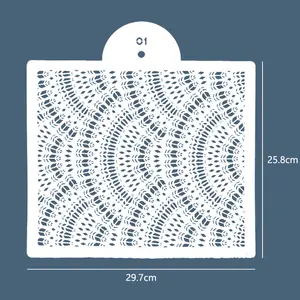 食品级蛋糕模板激光切割糖筛模板DIY塑料艺术模板蛋糕装饰模板