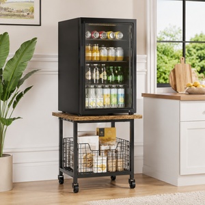 Chariot de rangement robuste à double niveau en métal avec roulettes pour salon, organisateur de rangement avec roulettes, armoire de rangement - Product Image 3