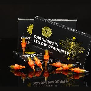 10 buah sekali pakai kuning <span class=keywords><strong>Dragonfly</strong></span> V3 jarum tato RL RS seri RM M1 aksesoris alat tato untuk mesin tato kartrid Gri - Product Image 3