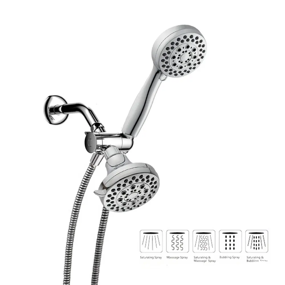 Toptan 2 In 1 duş kulaklık yağış duş başlığı kafa otel banyo aksesuarları duş sistemi