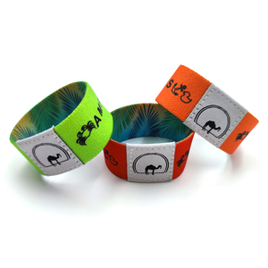 สายรัดข้อมือผ้าทอพิมพ์ลายเต็มรูปแบบแบบกำหนดเอง สายรัดข้อมือผ้ายืด RFID - Product Image 1