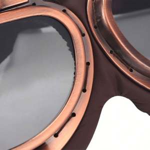 Gafas de Sol Retro para Motocicleta, de Alta Calidad, Clásicas, Antipolvo, Vintage, Ovaladas, para Piloto, Estilo Steampunk, para Casco de Cobre - Product Image 6