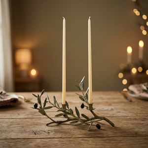 Candelabro de latón con diseño de rama de olivo, soporte para velas dobles, decoración del hogar, duradero - Product Image 3