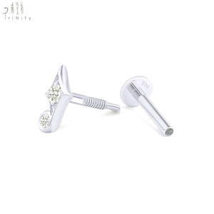 Boucles d'oreilles étoile à quatre branches populaires en gros, en or massif 14 carats, diamant naturel, bijou fin à piercing unique, boucles d'oreilles clous faites à la main - Product Image 6