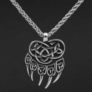 Collar MECYLIFE con Colgante de Garra de Oso Vikingo, Amuleto con Nudo Celta, Joyería Vikinga de Acero Inoxidable, Mitología Nórdica - Product Image 4