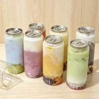 Canette PET 330 ml avec couvercle en aluminium, couleur personnalisable, impression sérigraphique, pour boissons (soda, jus, café, boissons énergisantes, bière)