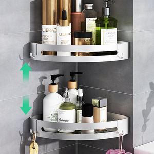 Accesorios de baño, estante de cocina, estante de esquina de ducha de aluminio, estante de almacenamiento de cocina montado en la pared, bandeja de baño Caddy de esquina - Product Image 4