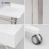 Chariot de physiothérapie thoracique HFCWO avec tiroir, panier métallique et roulettes verrouillables pour hôpitaux, vente en gros, OEM