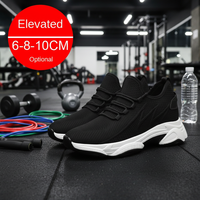Chaussures de sport décontractées unisexes pour hommes, respirantes, à bout rond, avec une hauteur accrue de 10 cm, en maille invisible, tige en maille tricotée, semelle intérieure en EVA