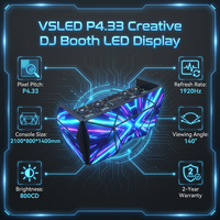 Pantalla LED Creativa de Alta Definición P4.33 con Brillo de 800CD y 2 Años de Garantía para Cabinas de DJ en Interiores