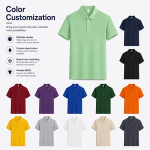 Camisas de Golf para Hombre, 100% Algodón, Tejidas, con Botones, Manga Corta, Color Sólido, Transpirables, Antiarrugas, 200g, Logotipo Personalizado OEM - Product Image 3