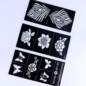 Custom Design Henna Tattoo Sticker Glitter Tattoo Stencils Template Kit For Hand Arm Leg Foot