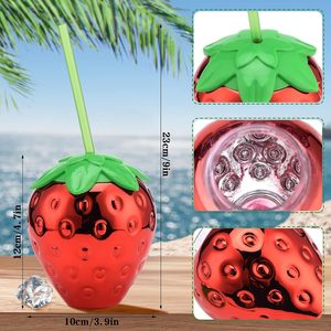 Strawberry/Watermelon Tumbler Portable Kawaii Plastic Mug <strong>for</strong> Home <strong>Work</strong> Travel Cute Fruit Shaped Water <strong>Cup</strong> with Straw and Lid - Product Image 6