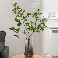 Plante artificielle en PU de haute qualité, arbre de banian réaliste, feuilles vertes, décoration d'intérieur pour Noël, remise de diplôme