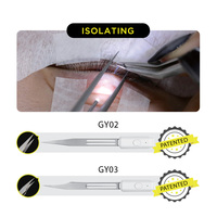 Pinset bulu mata sumber cahaya pengisi daya USB desain paten untuk mengisolasi bulu mata alami dengan ujung serat