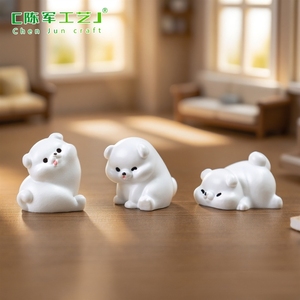 Micro-paysage créatif, figurine de petit chien blanc mignon, accessoires décoratifs DIY, mini ornements de bureau - Product Image 4
