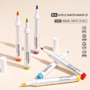Languo Logo personnalisé Morandi 9 ensemble de stylos marqueurs acryliques à pointe souple multicolore pour le <span class=keywords><strong>dessin</strong></span> et la peinture - Product Image 3