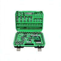 Jeu de clés à douilles OEM 108 pièces en nickel perlé noir, 1/2 et 1/4 pouce, 72 dents, embouts S2 pour réparation automobile