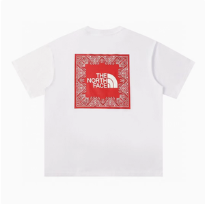 T-shirt ample en coton pur 230g The North Face pour hommes et femmes, imprimé tendance pour couple, coupe large, polyvalent et stylé - Product Image 6