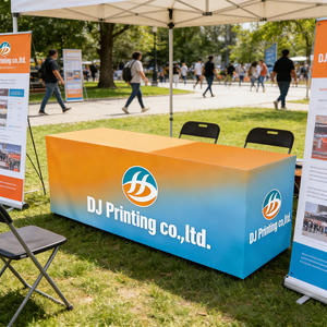 Bannière de table en tissu pliable, sans plis, de luxe, durable, ignifuge, nappes sur mesure ajustées pour stand de salon professionnel - Product Image 3