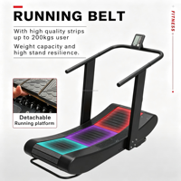 Tapis roulant commercial pour salle de sport, machine de course auto-alimentée avec courbe dynamique