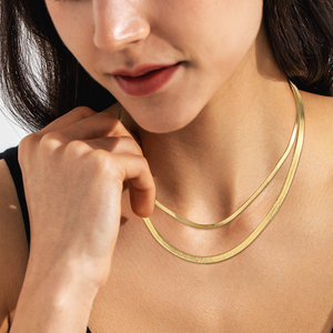 3 מ "מ 5 מ" מ 14 ק "מ זהב לבן שרשרת נשים בנות תכשיטים טרנדיים מתנות תכשיטים טרנדיים מתנות חידניות הלהב שרשרת נחש - Product Image 2