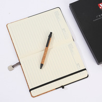 Cadeau de papeterie de qualité supérieure Journal de luxe Set de cahiers en bois tendre avec stylo
