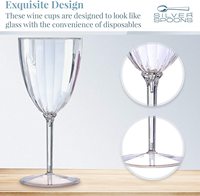 Verres à vin empilables en plastique PS transparent incassable Trabsparent Verres à vin pour événements hôteliers