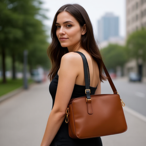 Tracolla in Pelle ILAN 130cm Bicolore Accessorio per Borsa - Product Image 3