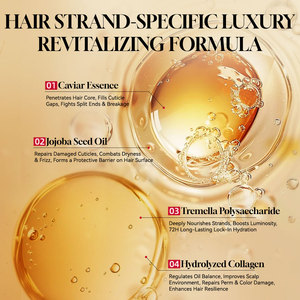 Masque capillaire réparateur intensif <span class=keywords><strong>en</strong></span> marque propre, contient des soins luxueux, masque capillaire au caviar, masque capillaire - Product Image 4