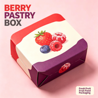 Boîte à pâtisserie Berry, boîte pliante en papier personnalisée pour l'emballage de pâtisseries aux fruits et desserts