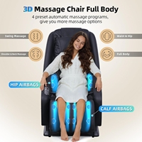 Fauteuil de massage Shiatsu 4D de luxe à gravité zéro, moderne, chauffant, pour le corps entier - Fauteuil inclinable électrique intelligent en cuir avec massage des pieds et musique
