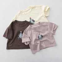 Vêtements pour enfants 2026 Nouveauté été T-shirt en coton à manches courtes motif dessin animé anti-humidité pour garçons, filles et bébés, coupe ample