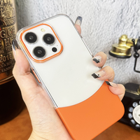 Transparent Creative Splicing Mobile Phone case PC Ultra-mince Anti-chute Simple Housse De Protection pour iphone 16 Pro Max