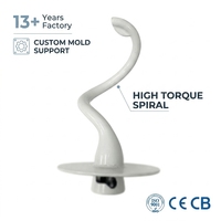 Crochet pétrisseur spiral certifié CE CB, accessoire pour batteur sur socle, fabrication de 13 ans, personnalisé pour l'approvisionnement mondial