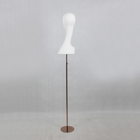 Tête de mannequin femme à cou long, texture mousse, blanc ivoire, style européen original, pour chapeaux de luxe