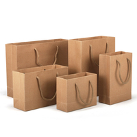 Sacs cadeaux en papier kraft recyclé écologiques, poignées en ruban durables, taille/couleur/logo personnalisables pour l'emballage de chaussures et de vêtements