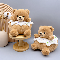 Fournisseur en gros d'ours en peluche géants de 8 pouces en tissu polaire corail doux pour machine à grue, jeu d'arcade, cadeau ou prix