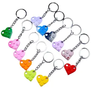 Trendy Friend Gift Jewelry Bags Mobile Phone Pendant Accessories Multicolor Flat Heart Block Keychain For Women Men
