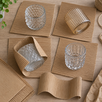Feuilles de carton ondulé kraft simple face 50x70cm pour emballage protecteur personnalisé de bougeoirs en verre