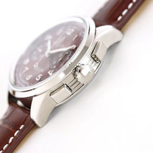 Montre mécanique automatique avec boîtier en acier inoxydable ultra-fin, bracelet en cuir, cadran en cristal saphir, résistante à l'eau 5 BAR - Product Image 4