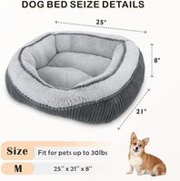 Lit pour chien en peluche pour chiens de petite, moyenne et grande taille, canapé doux et confortable pour chien, lit pour chat et chien avec fond antidérapant