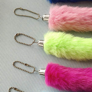 قدم أرنب محظوظ مصبوغ الفراء سلسلة مفتاح قلادة مخصصة أفخم الديكور أرنب القدم سلاسل المفاتيح - Product Image 5