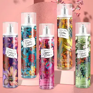 Long lasting women's floral body mist and fruity fragrance brand natural goddess fragrance spray oem