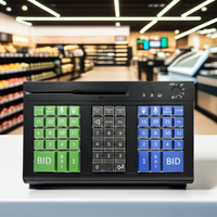Precio de fábrica Mini Teclado mecánico POS totalmente programable de 66 teclas con lector de tarjetas de banda magnética para sistemas POS