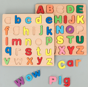 Rompecabezas de Madera al por Mayor para Niños, Letras Mayúsculas <span class=keywords><strong>y</strong></span> Números, Tablero de Aprendizaje, Bloques de Construcción Educativos para Niños de 2 a 7 Años - Product Image 2