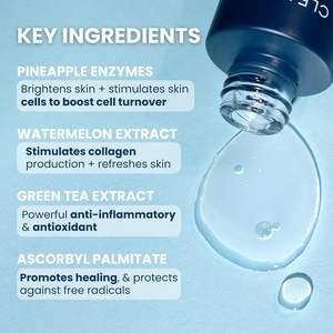 คลีน สกิน คลับ วิตามินซี เซรั่ม ไบรท์เทนนิ่ง บูสเตอร์ วิตามินอี ดี เค แอนตี้เอจจิ้ง คอลลาเจน เคลียร์ สำหรับผิวมัน 30 มล. บำรุงผิวหน้าให้เปล่งประกาย - Product Image 1