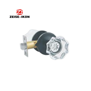 مقابض أبواب كريستالية مع قفل، مقابض أبواب كريستالية سوداء لغرف النوم والحمامات، طقم مقابض أبواب زجاجية كريستالية - Product Image 2