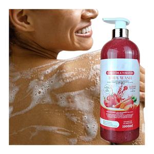 Gel Douche Carotte et Tomate Éclaircissant Intense Illumine Tout le Corps Estompe les Taches Sombres Anti-Âge Peau Jeune Contenance 1000 ml - Product Image 2
